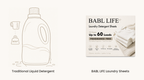 BABL LIFE Laundry Detergent Sheets (50 Count, Fragrance Free)