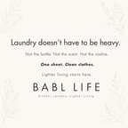 BABL LIFE Laundry Detergent Sheets (50 Count, Fragrance Free)