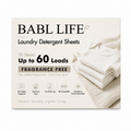 BABL LIFE Laundry Detergent Sheets (30 Count, Fragrance Free)