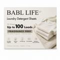 BABL LIFE Laundry Detergent Sheets (50 Count, Fragrance Free)