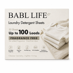 BABL LIFE Laundry Detergent Sheets (50 Count, Fragrance Free)