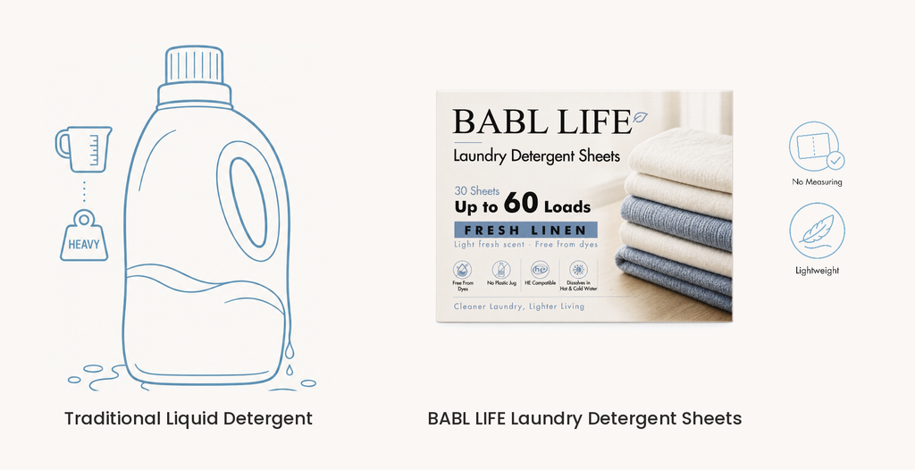 BABL LIFE Laundry Detergent Sheets (30 Count, Fresh Linen)