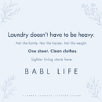 BABL LIFE Laundry Detergent Sheets (50 Count, Fresh Linen)