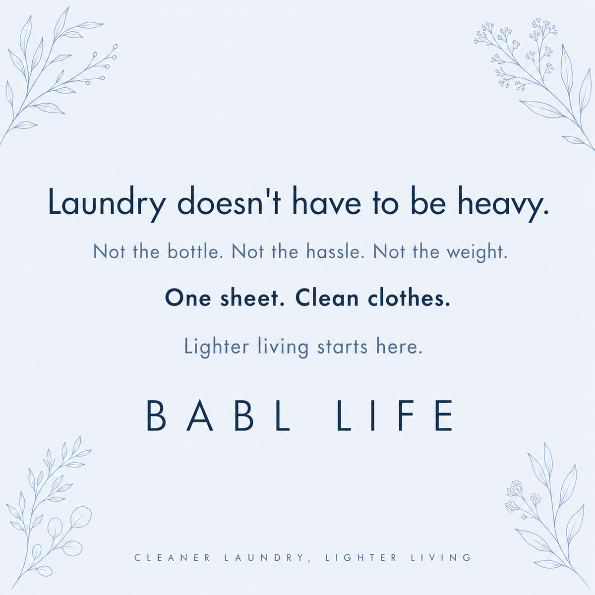 BABL LIFE Laundry Detergent Sheets (50 Count, Fresh Linen)